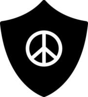 Peace security icon in Black and White color. vector