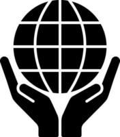 World care or save earth glyph icon. vector