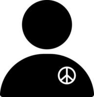 Peaceful man icon in black color. vector