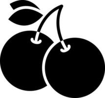 Cherry glyph icon or symbol. vector