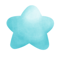 Pastel blue star watercolor element png