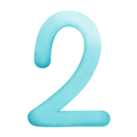 Number 2 watercolor element png