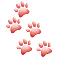Cat footprints watercolor element png