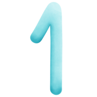 Number 1 watercolor element png