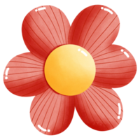 rosso fiore acquerello elemento png