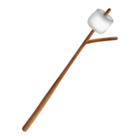 Marshmallow on a stick watercolor element png