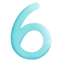 Number 6 watercolor element png