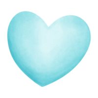 pastello blu cuore acquerello elemento png