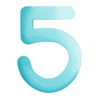 Number 5 watercolor element png