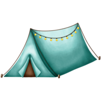 Tent with light watercolor element png