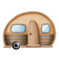 Caravan watercolor element png