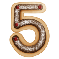 numero 5 biscotto edizione acquerello elemento png