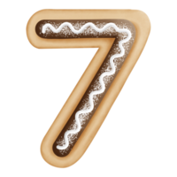 Number 7 cookie edition watercolor element png