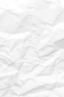 White clean crumpled paper background. Vertical crumpled empty paper template for posters and banners. Vector illustration