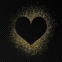 Heart shape frame with golden glitter vector
