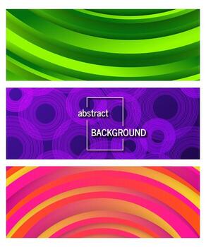 Abstract trendy geometric backgrounds. Banner design. Set of three beautiful futuristic dynamic pattern design. Vector illustration