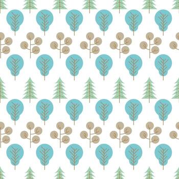 patrón sin costuras con árboles de colores sobre fondo blanco. ilustración vectorial vector