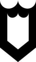 Security or shield icon in Black and White color. vector