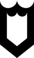 Security or shield icon in Black and White color. vector