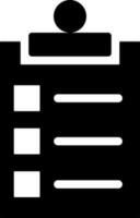 Flat style clipboard icon in Black and White color. vector
