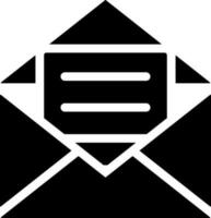 Open mail or envelope glyph icon in flat style. vector