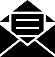 abierto correo o sobre glifo icono en plano estilo. vector