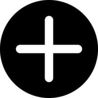 Add or plus button icon in Black and White color. vector