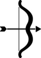 Bow and arrow icon in Black and White color. vector