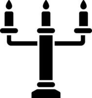 Candelabrum icon in Black and White color. vector
