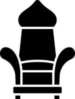 Throne chair icon in flat style. vector