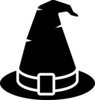 Witch hat glyph icon in flat style. vector