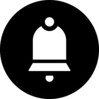 plano estilo campana icono en negro y blanco color. vector