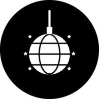 Flat style disco ball icon in Black and White color. vector