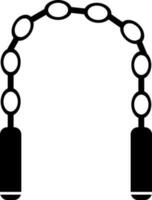 Isolated nunchaku icon in black color. vector