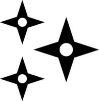 glifo icono o símbolo de ninja shuriken arma. vector