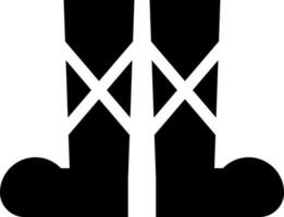Black and White tabi and boots icon in flat style. vector