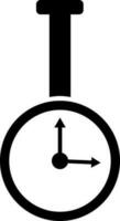 Glyph icon or symbol of clock in flat style. vector