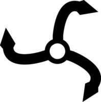 Glyph icon of ninja shuriken weapon. vector