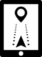 Online location tracking app in smartphone icon. vector