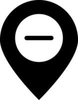 Remove location icon in Black and White color. vector