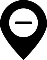 Remove location icon in Black and White color. vector