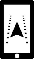 Location tracking app in smartphone icon. vector