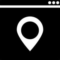 Online location pointer icon in Black and White color. vector