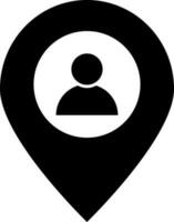 People location icon in Black and White color. vector