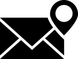 Location mail icon in Black and White color. vector