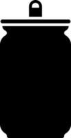 Drink can icon in black color. vector