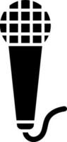 Microphone icon in Black and White color. vector