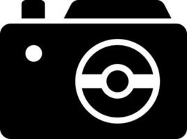 Black and White illustration of digital camera icon. vector