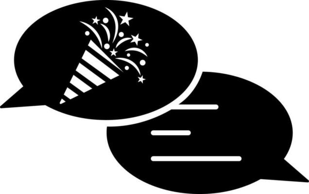Party message or comment icon in Black and White color.
