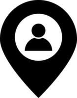 User location glyph icon in flat style. vector